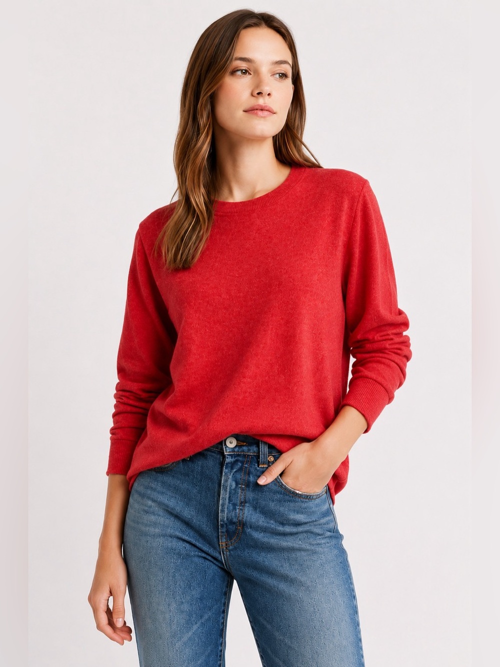 Griffen 100% Cashmere Crewneck Sweater Red Women Size 1X